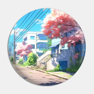 Cherry Blossom Tokyo Street Cityscape – Anime Wallpaper Pin