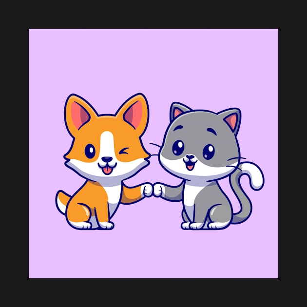 cute-cat-corgi-dog-cartoon-vector-icon-illustration-animal-friend-icon-concept-isolated-premium by adencatalina51