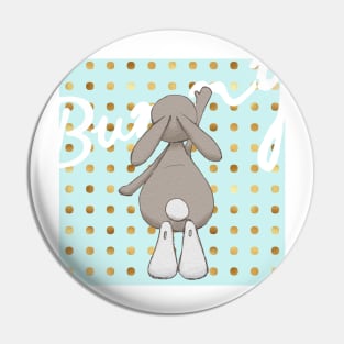 Little bunny on cute pattern Pin