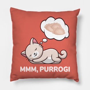 Polish Cat Dreaming About Pierogi Pillow