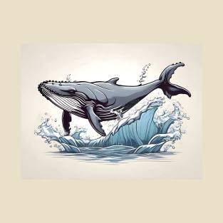Humpback whale Cartoon Illustration T-Shirt