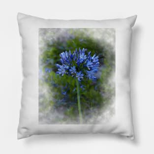 The Blue Bloom In Watercolor Pillow