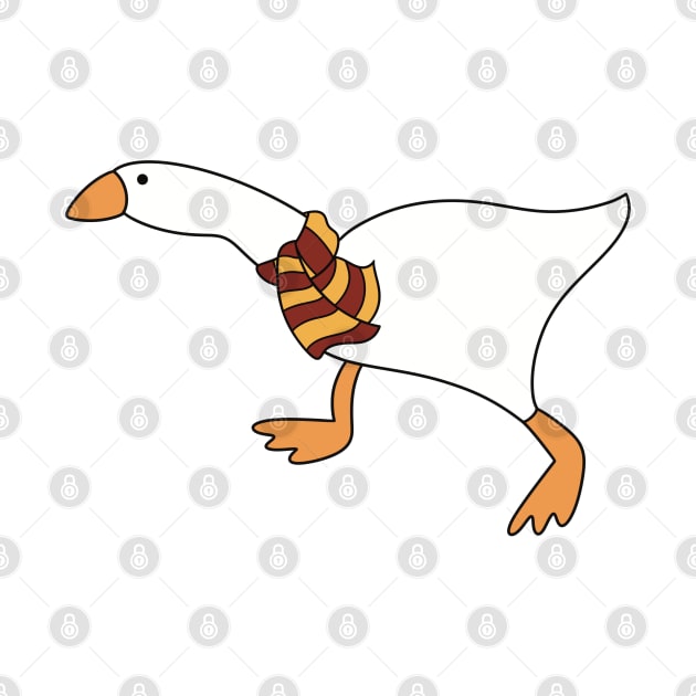 Goose Wizard with Yellow Gold Maroon Scarf by The Pretty Hippo Company