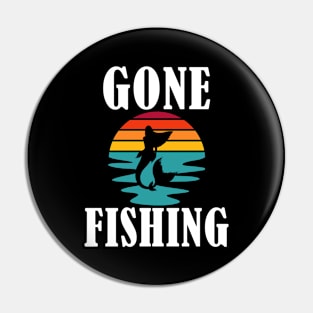 Gone Fishing Mermaid Sunset Pin