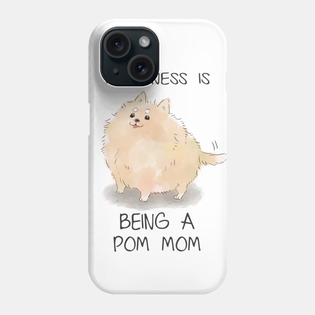 Cute Pomeranian Pom Mom Art Phone Case by USProudness