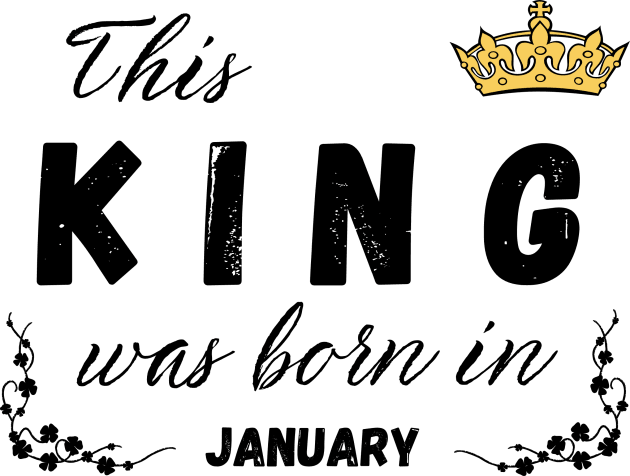 King born in january Kids T-Shirt by Kenizio 