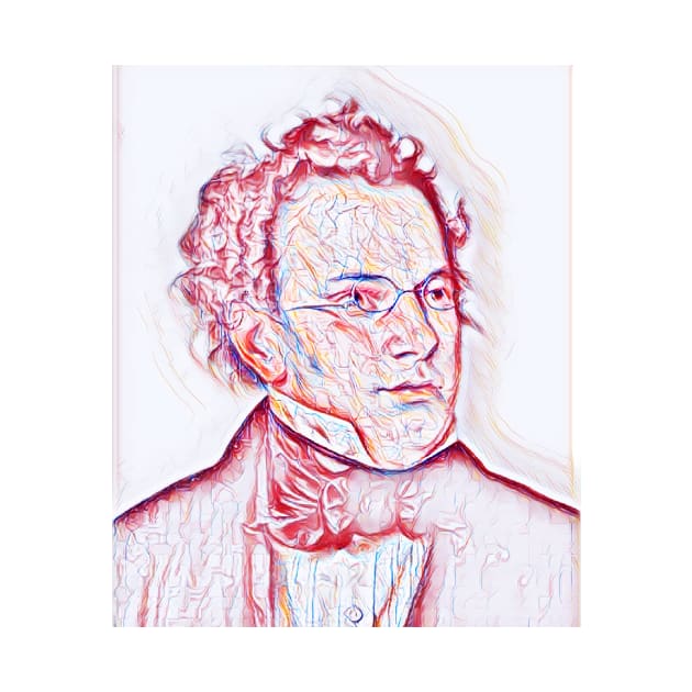 Franz Schubert Portrait | Franz Schubert Artwork | Line Art by JustLit