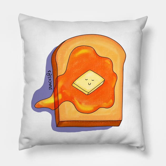 Pure bliss honey toast Pillow by Snacks At 3