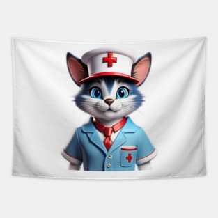 The Purr-fect Nurse Cat Tapestry