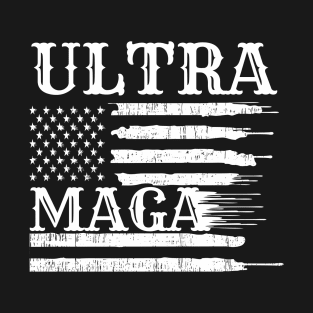 Ultra Maga American Flag Funny Vintage T-Shirt