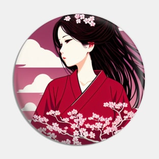 Sakura Kimono Girl Pin