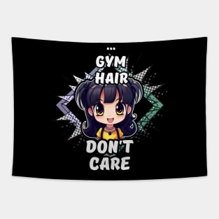 Kawaii Gym Hair Don't Care Anime Tapestry