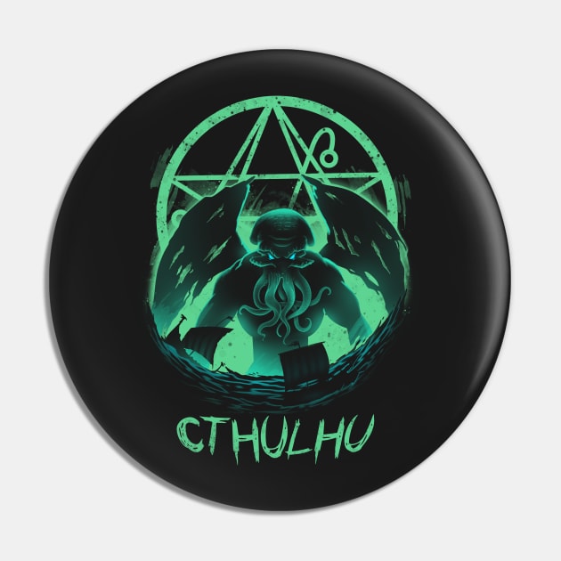 Rise of Cthulhu Pin by Vincent Trinidad Art