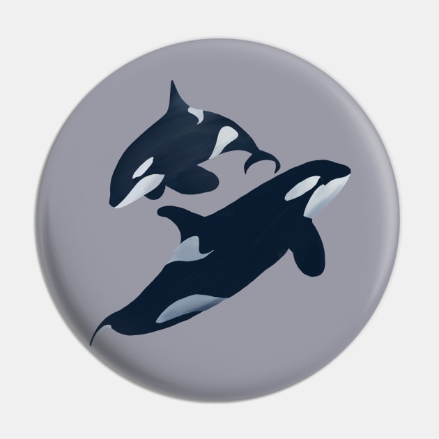 Orca Pair Pin by thecompassrose