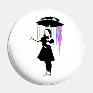 Girl in the rain Pin