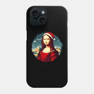 Mona Lisa Santa Hat Funny Christmas Art For Men Women Phone Case