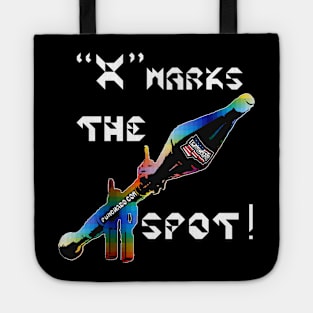 X Marks The Spot, v. White Text Tote