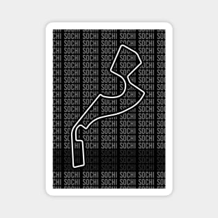 Sochi - F1 Circuit - Black and White Magnet