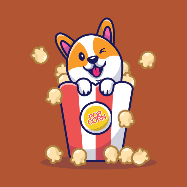 Cute Corgi Dog With Popcorn by Catalyst Labs