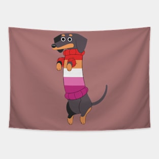 Dachshund Pride - Lesbian Flag Tapestry