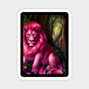 Pink Lion Magnet