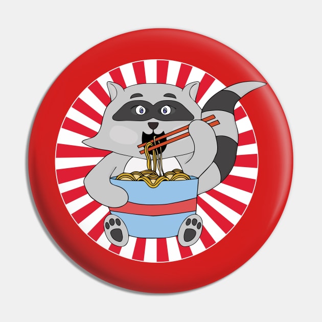 Raccoon Ramen Pin by DiegoCarvalho