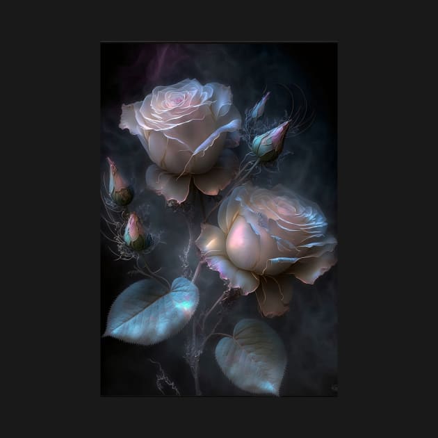 Iridescent pastel roses1 by redwitchart