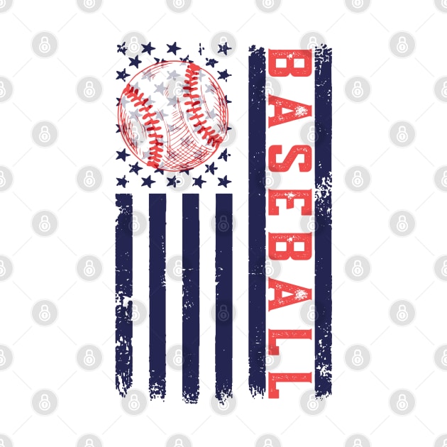 Baseball American Flag by Etopix