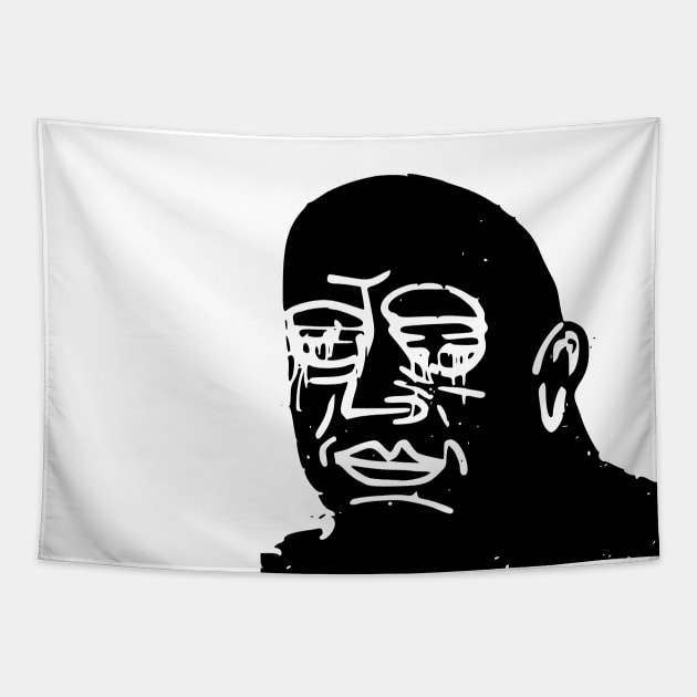 Crying Man Tapestry by xam