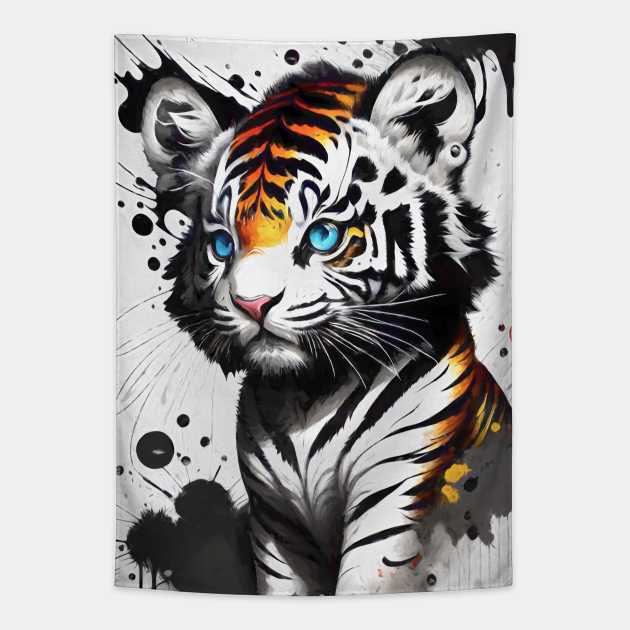 Baby tiger Tapestry by Voodoo Production