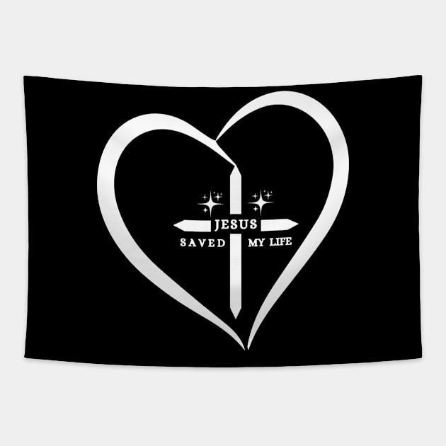 Jesus saved my life cross inside the heart Tapestry by Mr.Dom store