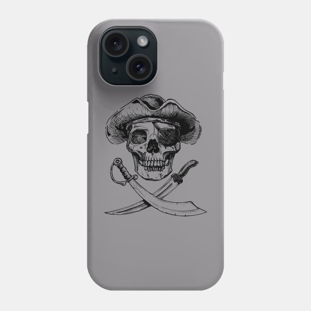 Pirate Skull and Swords Phone Case by FisherCraft