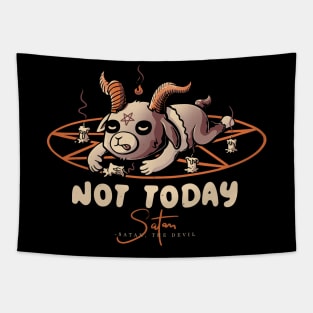 Satan Not Today - Funny Evil Baphomet Gift Tapestry