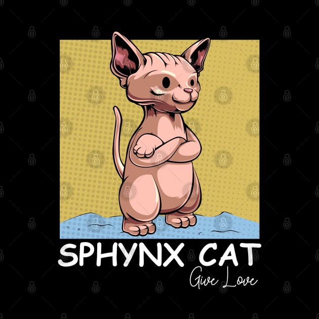 Sphynx Cat - Cute Cartoon Cat Comic Cats by Lumio Gifts