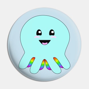 Rainbow Octopus Pin