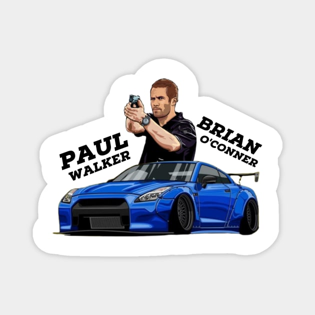 Paul walker / Brain o' conner Magnet by MOTOSHIFT