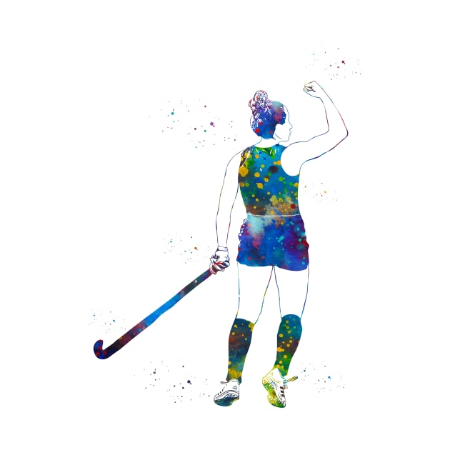 Field Hockey Player Girl by erzebeth