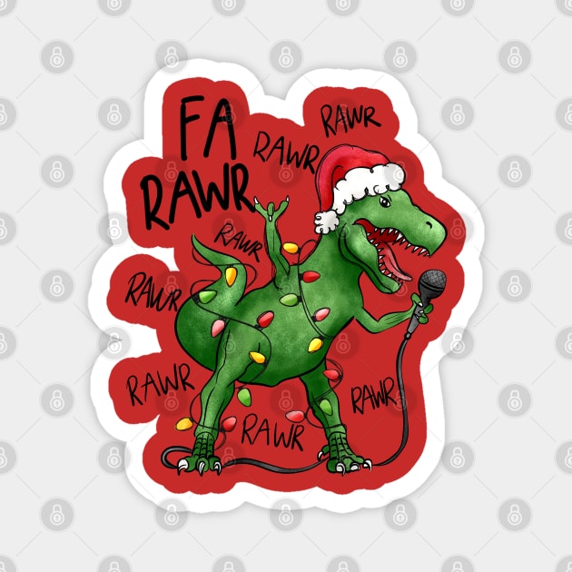 Christmas Rawr Rawr Rawr Magnet by Pop Cult Store