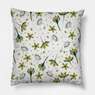Crocus flower green Pillow