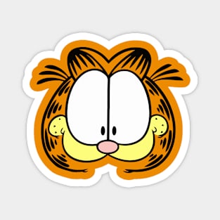 Happy Face of Orange Lasagna Cat Magnet