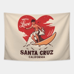 Vintage Surfing You'll Love Santa Cruz, California // Retro Surfer's Paradise Tapestry