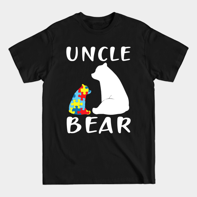 Discover Uncle Bear Tshirt Bear Sitting And Resting Autism Awareness - Autism Awareness - T-Shirt