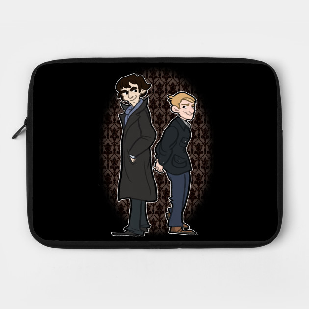 sherlock and watson wallpaper laptop case teepublic sherlock and watson by quietsnooze