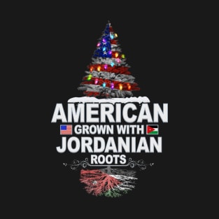 Christmas Tree  American Grown With Jordanian Roots - Gift for Jordanian From Jordan T-Shirt