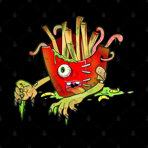 Cute Foodie Fries Zombie by Trendy Black Sheep