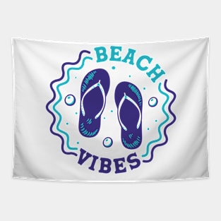 Beach Vibes // Fun Summer Flip Flop Badge Tapestry