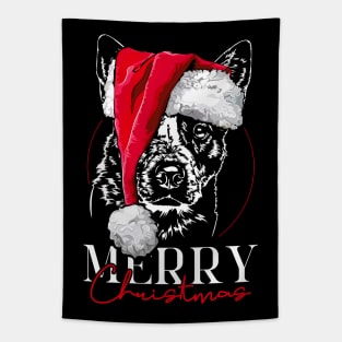 Funny Santa Australian Cattle Dog Merry Christmas dog mom Tapestry