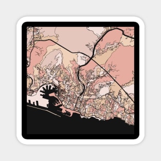 Genoa Map Pattern in Soft Pink Pastels Magnet