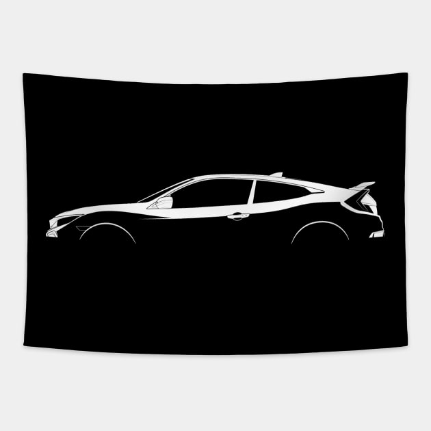 Honda Civic Si Coupe (FC) Silhouette Tapestry by Car-Silhouettes