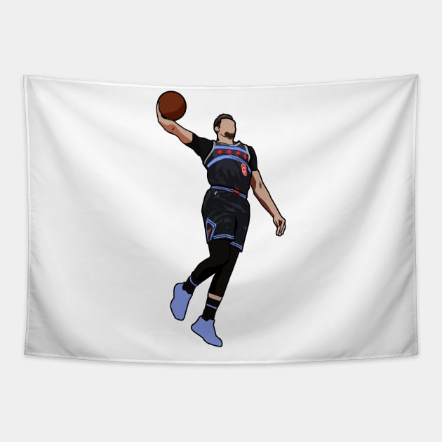 Zach Lavine Dunk Chicago Bulls Tapestry by xavierjfong